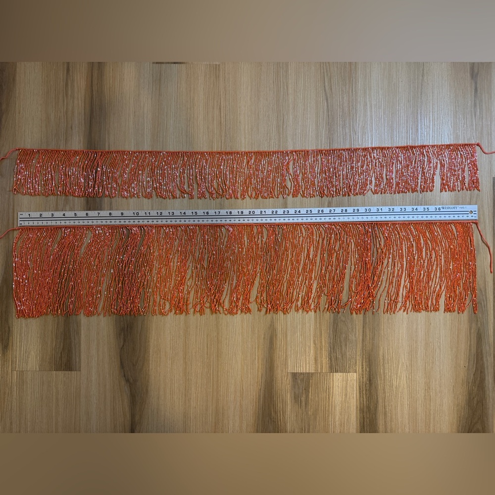 Egyptian Orange Beaded Fringe